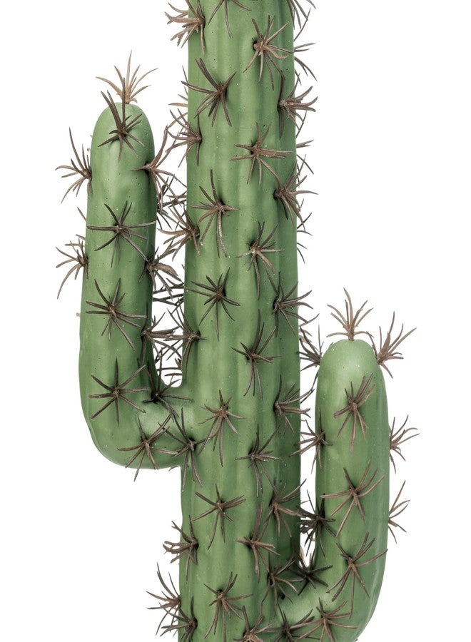 MyGift 16 Inch Artificial Fake Cactus Saguaro Plant in Cement Planter Pot, Southwest Decor Indoor Faux House Plant - Image 4