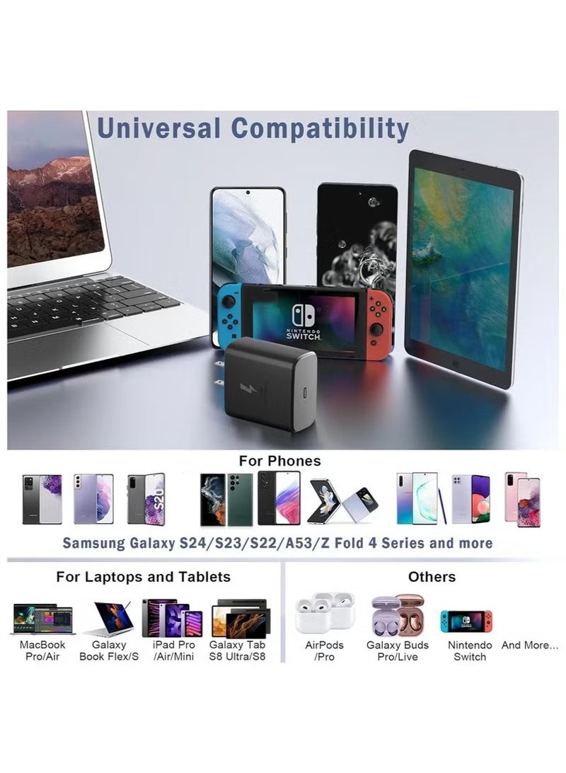 45W USB C Super Fast Charging Charger with 1 m Cable - Compatible with S25 S24 S23 S22 S21 S20 Ultra, S24+ S23+ S22+ S21+, A53, A15, A54, Fold, Flip - Type C Power Adapter - Image 5
