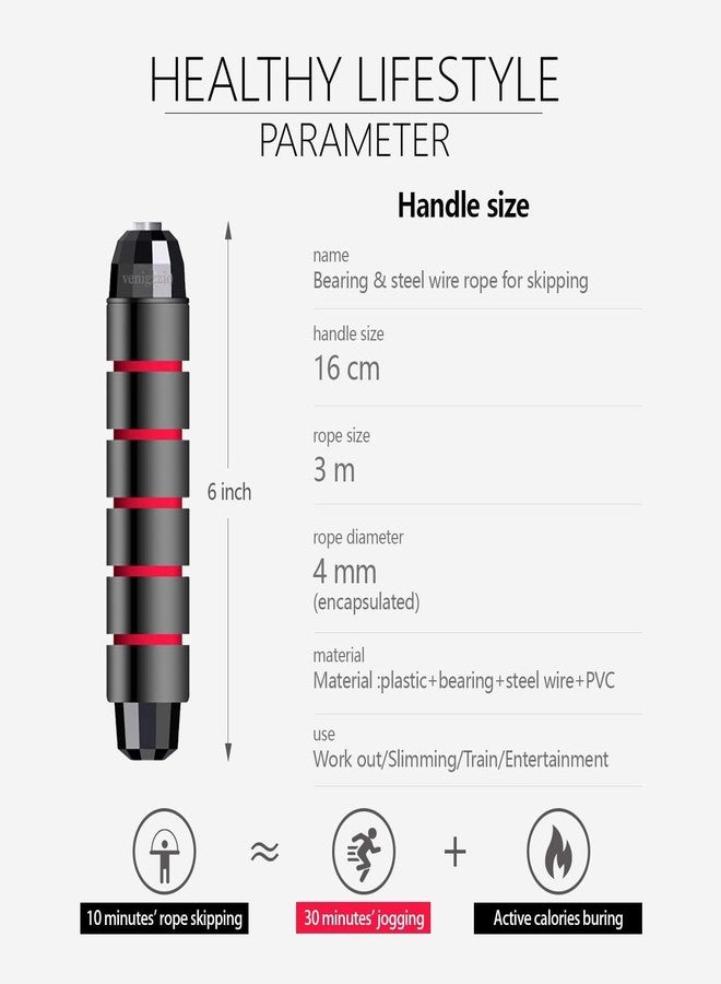Redify Skipping Rope Men and women and Children Exercise Rope for Exercise Workout & Weight LossTangle Free Jumping Rope for Kids Polyvinyl Chloride rope - Image 3