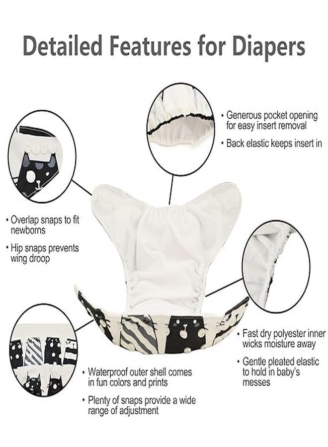 MOPPETS Baby Reusable washable Pocket Cloth Diaper with 4 Layer Microfiber Nappy Inserts (PACK OF 3 (COMBO-1)) - Image 2