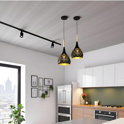 Lyse Decor Hanging Lights for Bedroom, Hanging Lamps for Living Room, Hanging Lights for Restaurants, Jhoomar and Dining Table Lamps (Black...) - Image 3