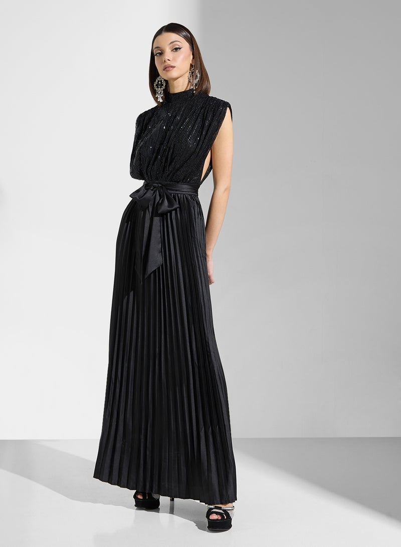 Ella Limited Edition Sequin Pleated Gown Dress - Image 1