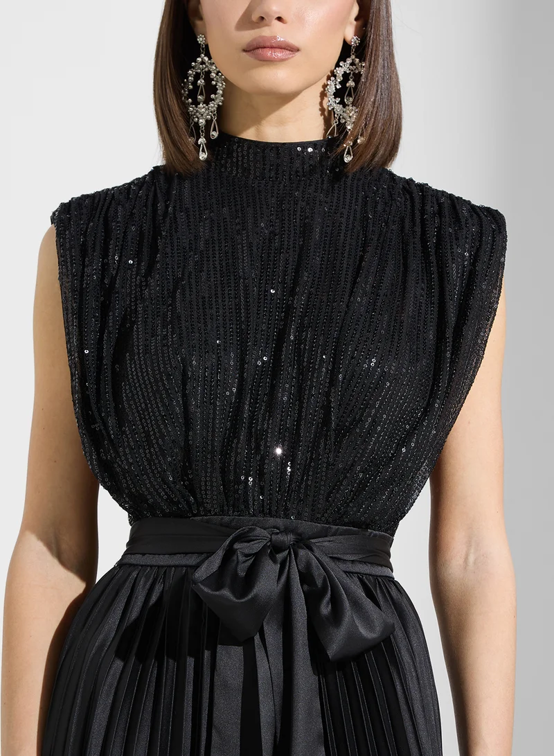 ايلا ليمتد اديشن Sequin Pleated Gown Dress