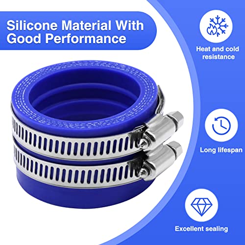 ZSDTRP 2PCS Motorcycle Carburetor Intake Manifold Interface Inlet Pipe Intake Manifold Rubber Carb Manifold Spare Part for Dirt Bike ATV Go Kart Motorcross （Blue 45mm) - Image 2