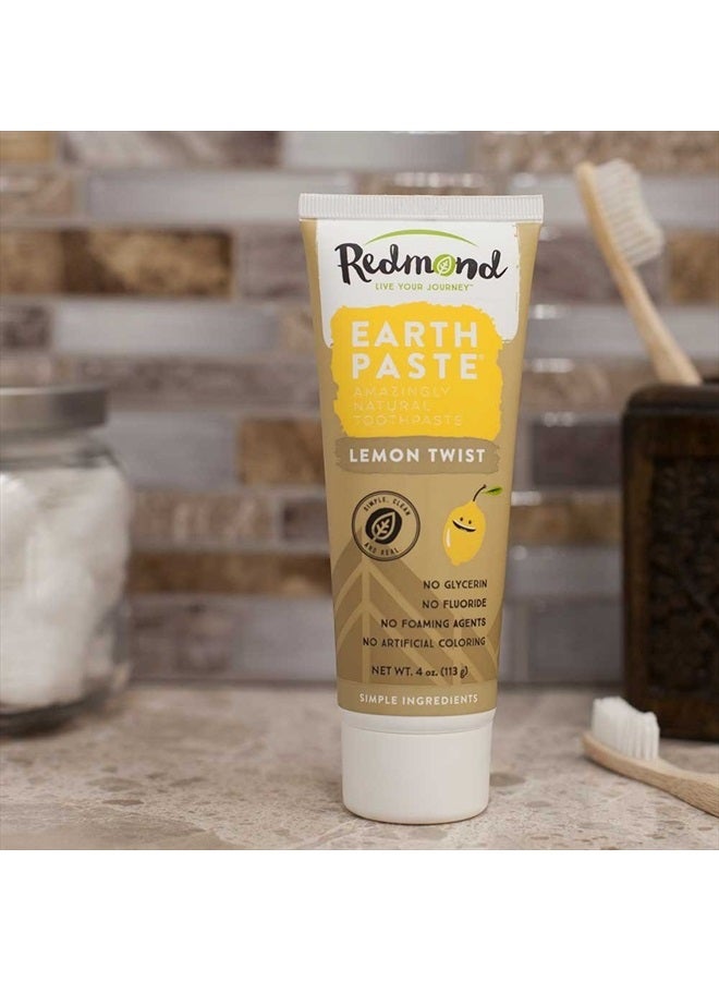 Redmond Earthpaste - Natural Non-Flouride Toothpaste, LemonTwist, 4 Ounce Tube (12 Pack) - Image 2