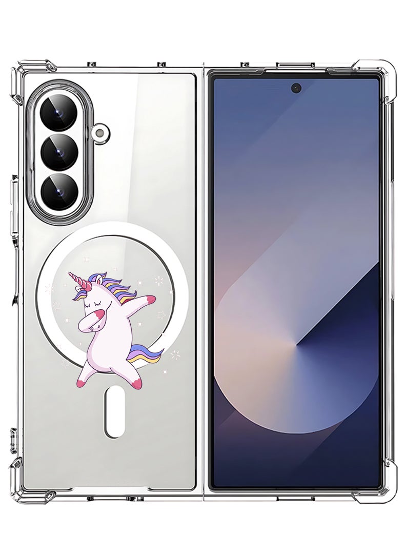 Theodor Magnetic Case for Samsung Galaxy Z Fold 7 Compatible with MagSafe Wireless Charging, Shockproof Phone Bumper Cover unicorn - Image 1