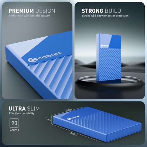 Cablet 2.5 Inch SATA USB 3.0 HDD/SSD Portable External Enclosure for 7mm and 9.5mm, Tool-Free Design, Supports UASP Max 6TB (HD2577-U3-BL) - Image 5