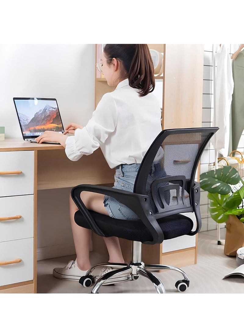 Generic Office Chair Ergonomic Computer Chair Height Adjustable Desk Chair with Lumbar Support Backrest Comfortable Rotating Chair for Home Office  - Image 1