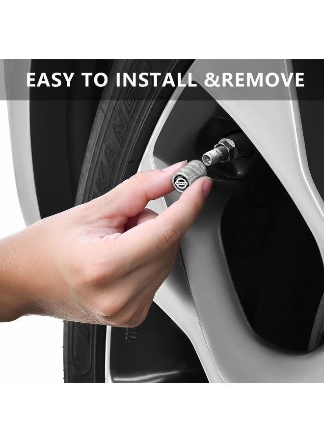 Car Valve Cap Decorative Dustproof Tire Valve Stem Caps (4pcs) Accessories For Nissan Altima X-trail Qashqai Note Juke Patrol - Image 3