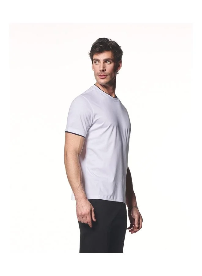 Liwali Contrast Detailed Cotton Modal T-Shirt.