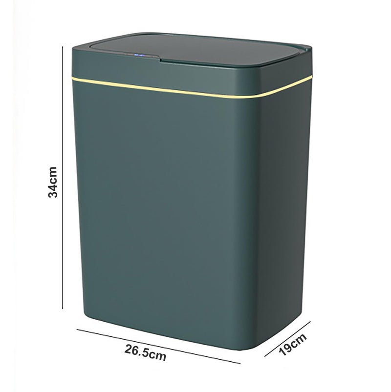 House of Quirk Plastic Automatic Bathroom Trash Can, Smart Garbage Can with Lid Small Bin, Motion Sensor BIN Touchless, Kitchen Trash Can Slim Waste Basket (18Litre, Green) - Image 3