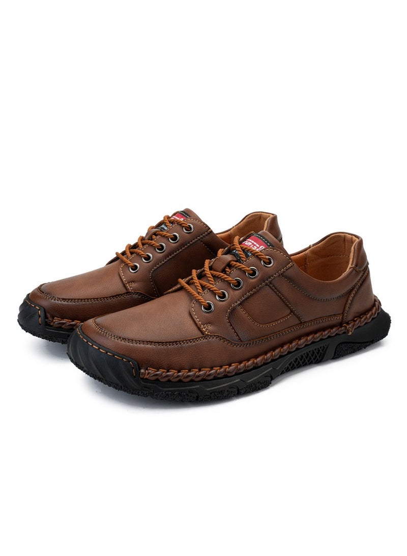 Shougu New Men's Casual Leather Shoes With Rubber Soles  - Image 1