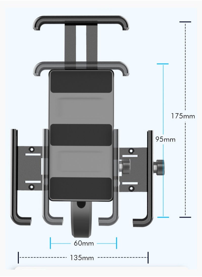 HouDeOS Phone Holder for Bike and Motorcycle Phone Mount Bicycle Cell Phone Mount Clamp for Handlebar  - Image 3