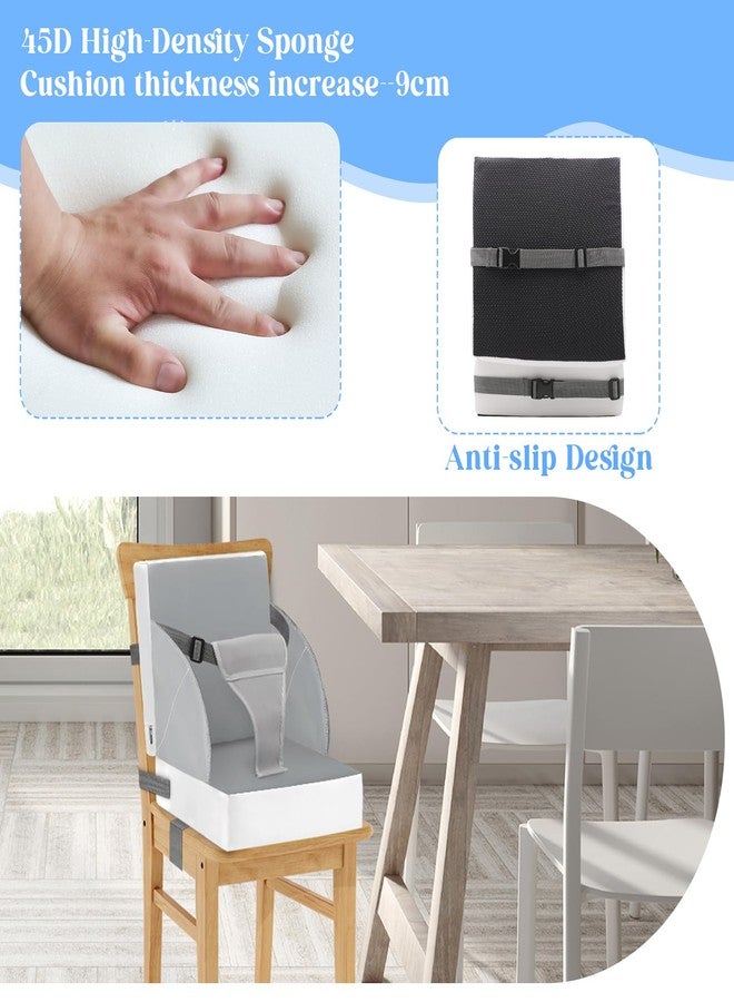 KOXUIUF Toddler Booster Seat for Kitchen Chair Dining Table, PU Waterproof Strong Support Portable Booster Chair for Toddlers Eating, Easy Cleaning Booster Seat Cushion Detachable with Adjustable Straps - Image 4