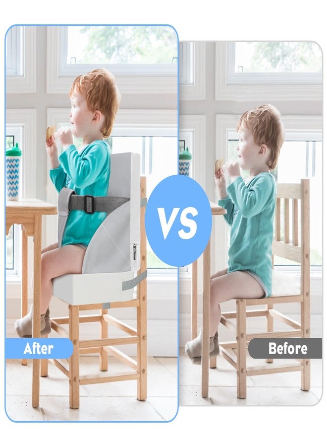 KOXUIUF Toddler Booster Seat for Kitchen Chair Dining Table, PU Waterproof Strong Support Portable Booster Chair for Toddlers Eating, Easy Cleaning Booster Seat Cushion Detachable with Adjustable Straps - Image 5