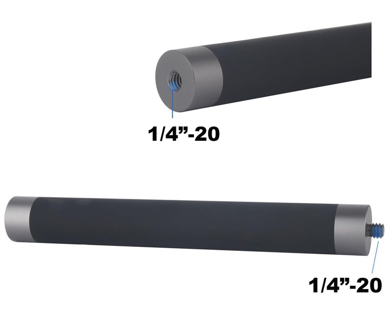 Rigdance 1/4" Thread Extension Aluminium Rod Mount, Camera Extension Rod for Dash Cam, Action Cameras, 15cm/5.9 inch Long with 1/4" Male Female Thread - Image 2