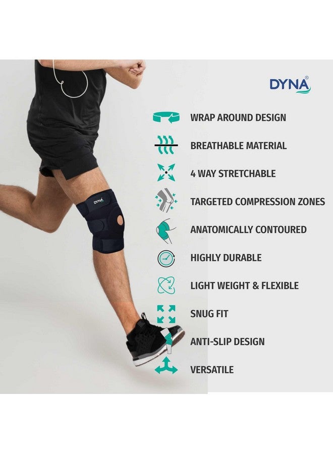DYNA دعم الركبة ديناميكي - غطاء ركبة بتصميم مفتوح للرضفة لتتبع الرضفة - دعم ركبة يلتف حولها - عالمي - Image 2