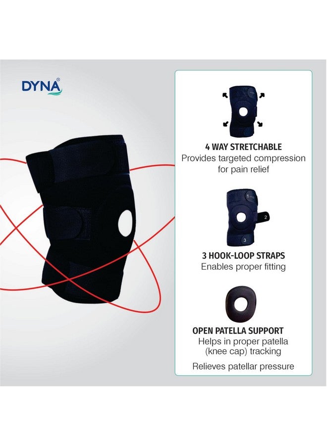 DYNA دعم الركبة ديناميكي - غطاء ركبة بتصميم مفتوح للرضفة لتتبع الرضفة - دعم ركبة يلتف حولها - عالمي - Image 4