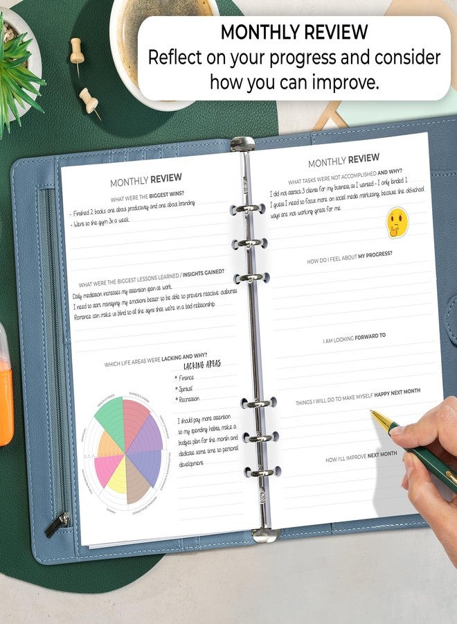 Clever Fox Weekly Planner Binder - Goal Setting Planner for Time Management & Weekly Tasks - Work & Life Organizer with To Do List & Habit Tracker - Undated, 7″ x 9″ Hardcover (Windy Blue) - Image 5