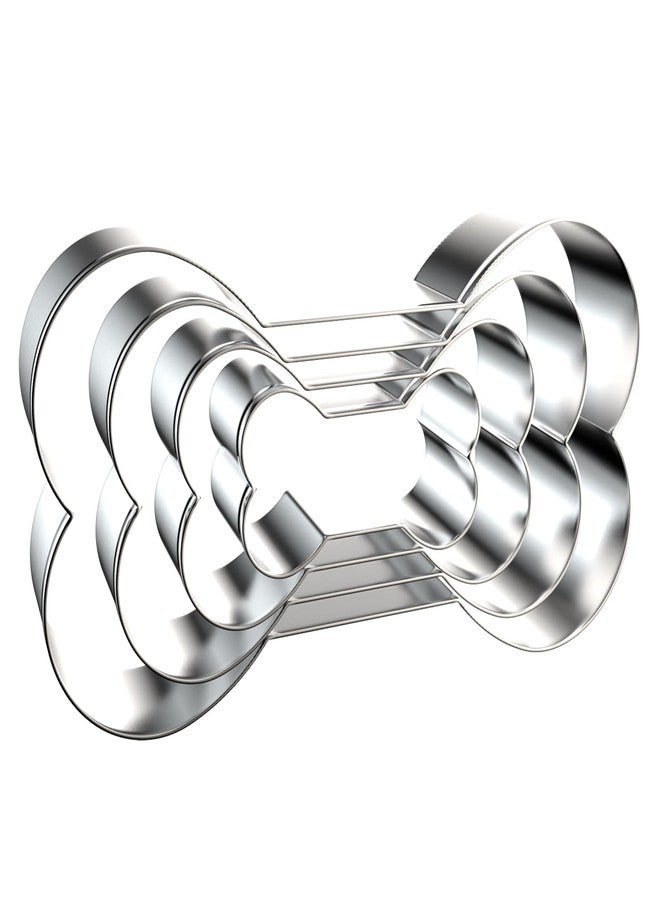 QAAQS Dog Bone Cookie Cutters Shapes for Dog Treats Assorted Sizes - 5 inch, 4 inch, 3 inch, 2 inch - Extra Large, Small, Mini Cookie Cutter Set - Stainless Steel - Image 1