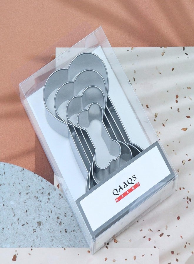 QAAQS Dog Bone Cookie Cutters Shapes for Dog Treats Assorted Sizes - 5 inch, 4 inch, 3 inch, 2 inch - Extra Large, Small, Mini Cookie Cutter Set - Stainless Steel - Image 5