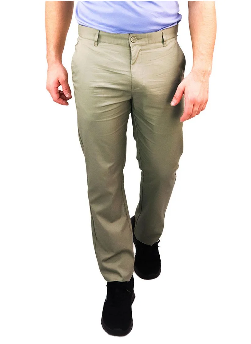 GIORDANO Men's Slim Fit Easy Care Khaki Pants in Cotton Twill Blend