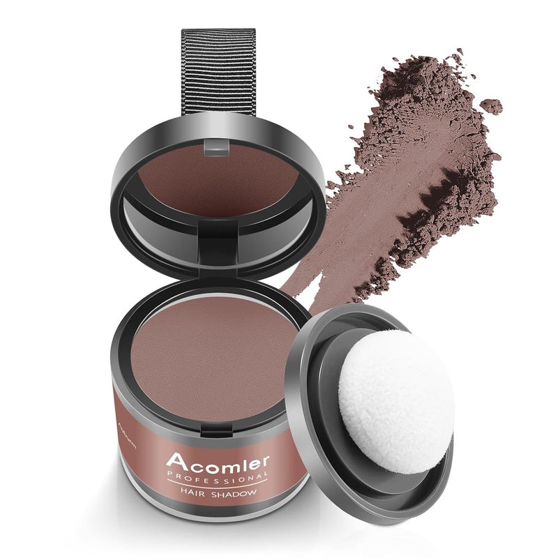 بودرة تغطية الجذور الفورية من أكميلر - لمسة ظل للشعر الرمادي الرقيق والحواجب ولحية خط الصلع والبقع الصلعاء - لون كستنائي