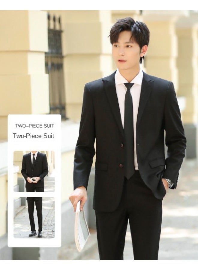 ROMON Top + Pants】comfortable Men's Suit, Slim-fit Gentleman's Wedding Suit Set For Men - Image 1