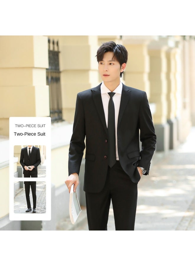 ROMON Top + Pants】comfortable Men's Suit, Slim-fit Gentleman's Wedding Suit Set For Men - Image 2