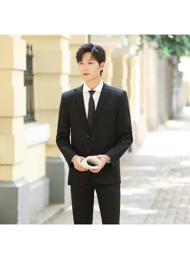 ROMON Top + Pants】comfortable Men's Suit, Slim-fit Gentleman's Wedding Suit Set For Men - Image 3