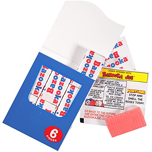 Bazooka Bubble Gum Bulk Individually Wrapped Original Pink Chewing Gum Mini Wallet Packs 6 Piece Pack 12 Ct Pink wBazooka Joe Comic Wrapper Baseball Party Favors Nostalgic 90s Candy - Image 5