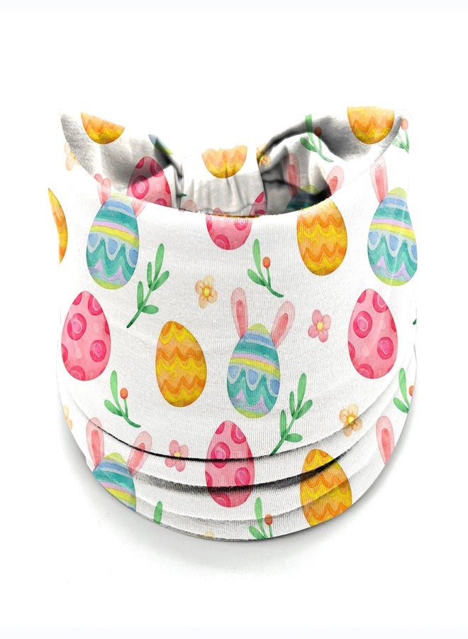 winthrop 4 Pcs Easter Headbands for Women, Blue White Wide Turban Dress Up Costume Breathable Stretchy Non Slip Head Wrap, Rabbit Egg Printed Holiday Spring Summer Hair Band for Yoga Running Party - Image 2