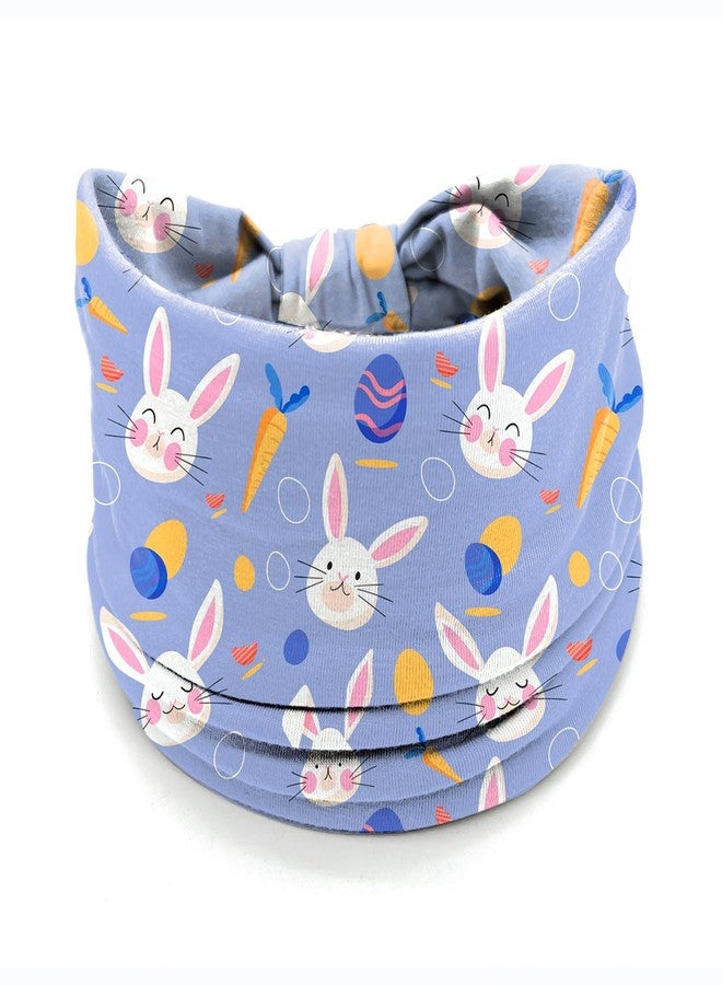 winthrop 4 Pcs Easter Headbands for Women, Blue White Wide Turban Dress Up Costume Breathable Stretchy Non Slip Head Wrap, Rabbit Egg Printed Holiday Spring Summer Hair Band for Yoga Running Party - Image 3
