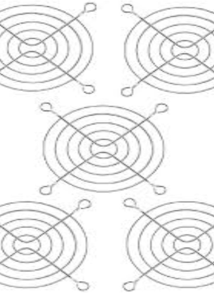 KNP KNP Pack of 5 cooling fan grills for 75mm fans is designed to offer protection and maintain airflow for smaller cooling fan setups.  - Image 1