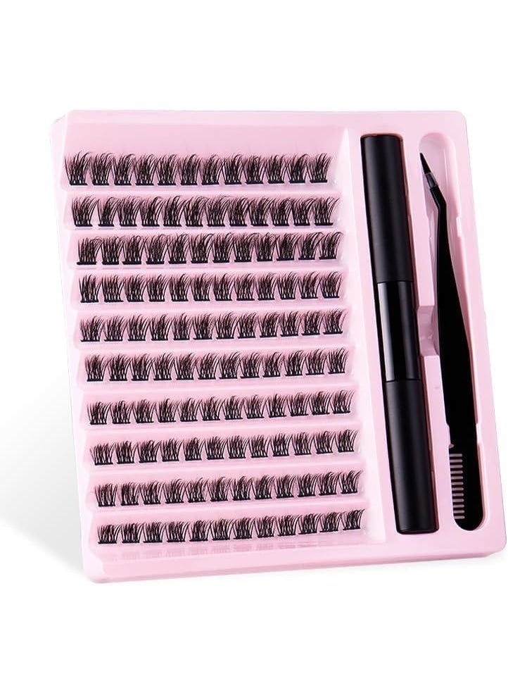 Azonee Thick Natural Cluster Eyelashes Soft Light 120 Clusters Lashes, Diy Lash Extensions Wispy, Individual Extensions, With Bond & Seal + Tweezer - Image 5