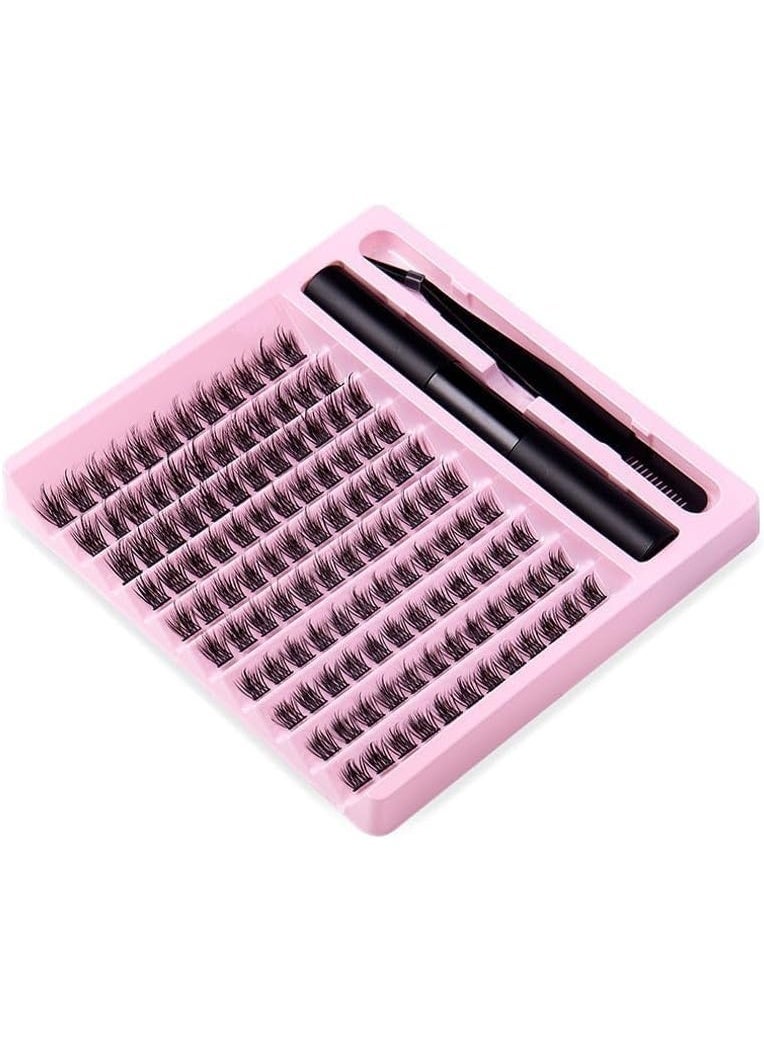 Azonee Thick Natural Cluster Eyelashes Soft Light 120 Clusters Lashes, Diy Lash Extensions Wispy, Individual Extensions, With Bond & Seal + Tweezer - Image 2