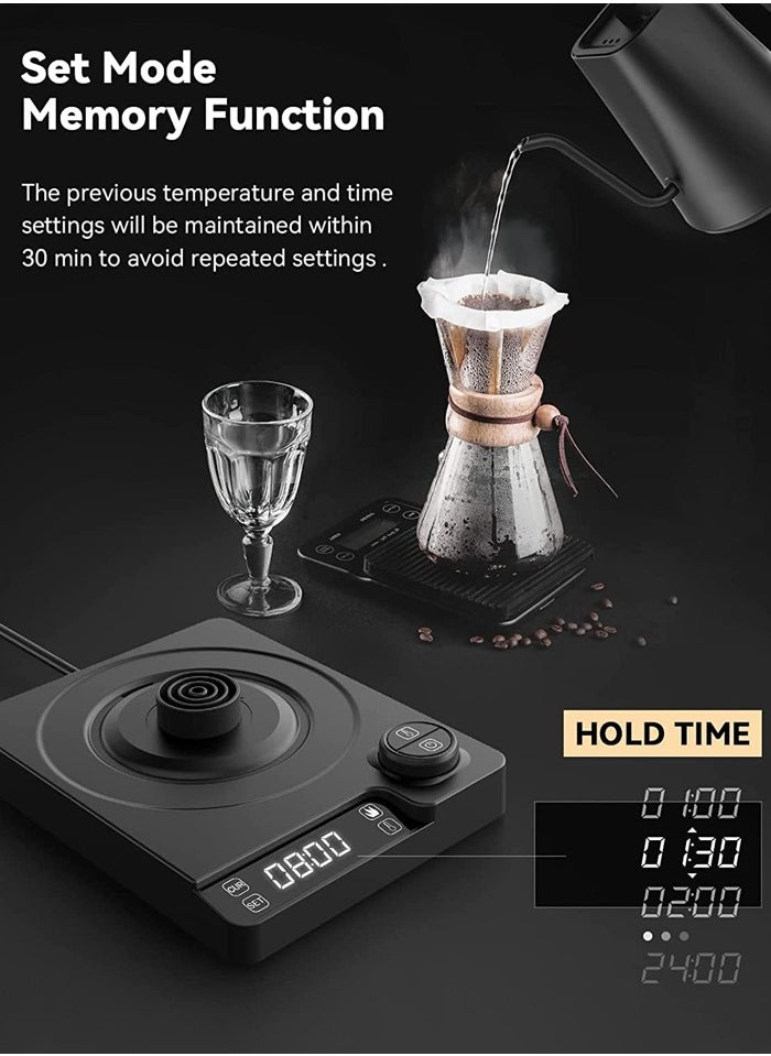 Joshberg Electric Gooseneck Kettle,Pour Over Kettle for Coffee Tea Brewing,Electric Temperature Control Gooseneck Kettle, 1200W,1L, Matte Black  - Image 3