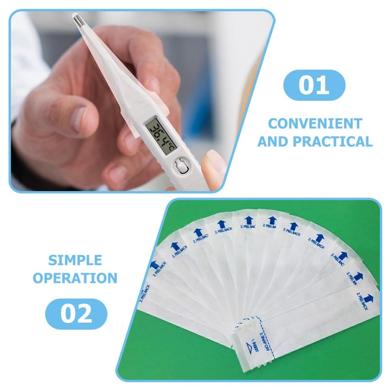 Disposable Probe Paper Covers 100pcs Digital Protective Films for Rectal and Oral Use Temperature Probe Sleeves for Health Monitoring - Image 4