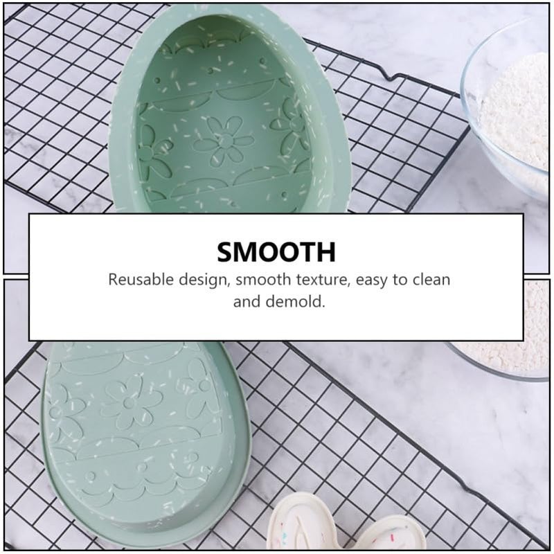 VOSAREA Egg Cake Pans: Silicone Easter Egg Mold Jumbo Easter Mould Cake Chocolate Mold Silicone Candy Biscuit Tray for Baking Supplies Party Decorations - Image 4