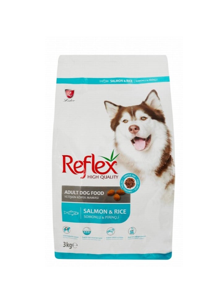 REFLEX - دراي فود للكلاب البالغة بالسلمون والأرز  15 kg - Image 1