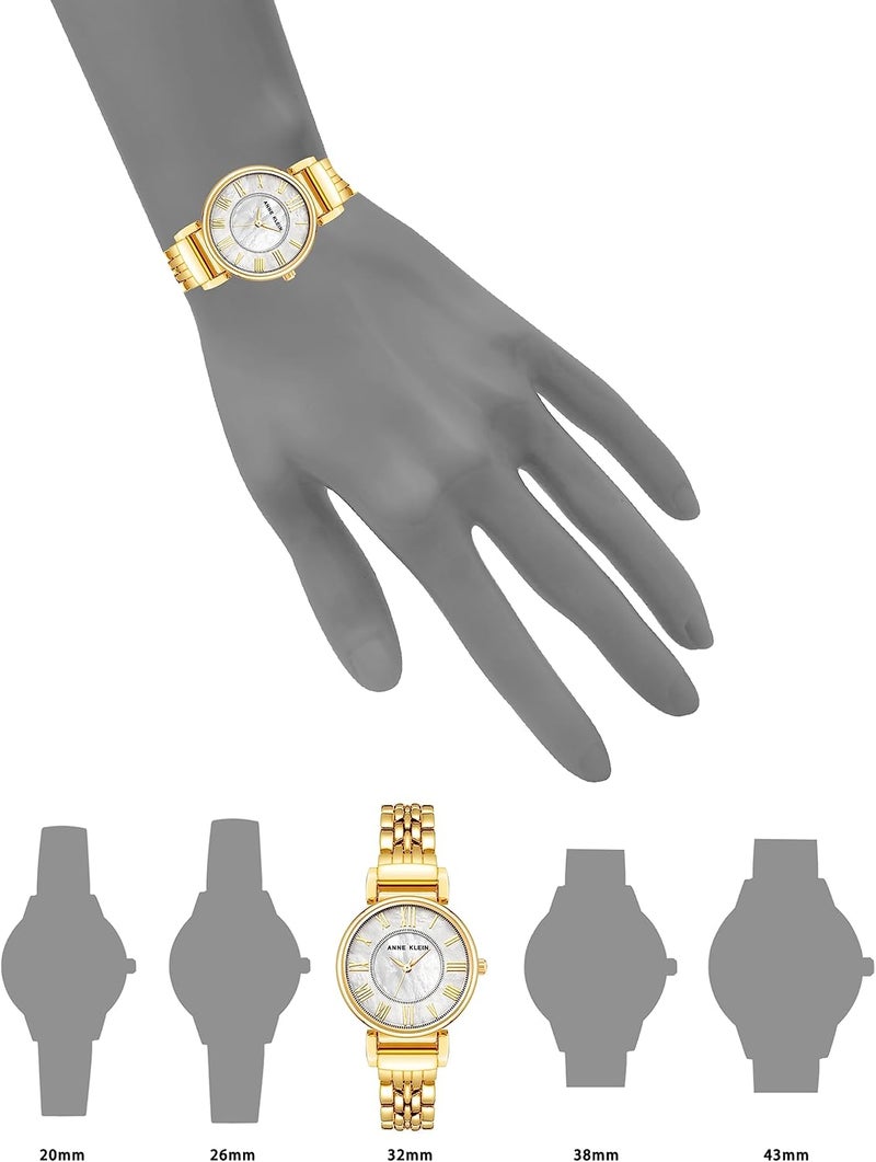 Anne Klein Women's Gold Bracelet Watch with Mother-of-Pearl Dial - Image 4