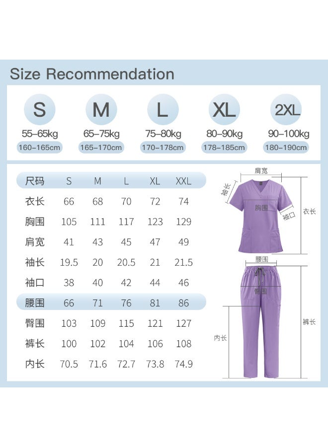 NIBEMINENT Women's Medical Scrubs Uniform Set 2-Piece, Unisex Fit Soft Scrubs Top & Pants - Image 2