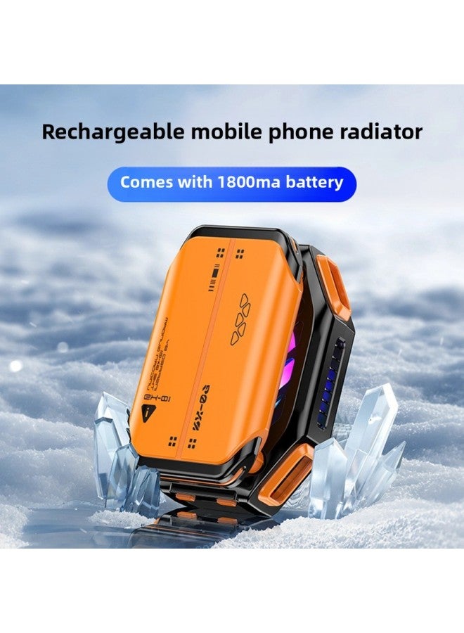 Loquat 2024 X111 Mobile Phone Radiator Seven External Removable Battery Magnetic Semiconductor Cooling-Color:Orange Complete Set - Image 3