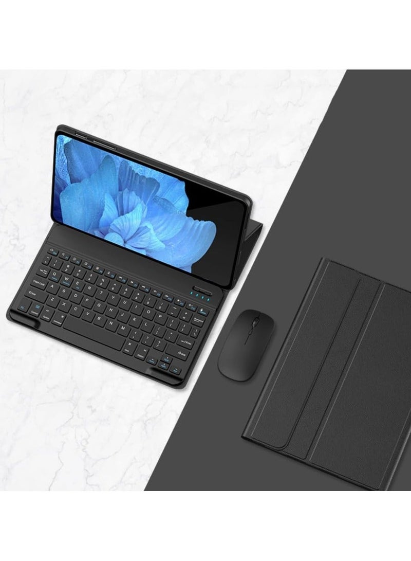 Arabic and English Keyboard Case Compatible with Honor Pad X8 10.1 inch, Slim Protective Detachable Wireless Bluetooth  Mouse