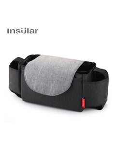 insular Multifunctional Stroller Hanging Bag Baby Supplies Storage Bag Baby Bottle Water Cup Bag Baby Stroller Hanging Bag Hanging Bag Grey  - Image 1