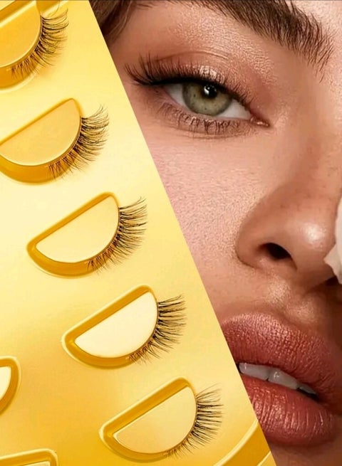 5 أزواج من الرموش الطرفية رموش ل طرف العين بخط جفن شفاف مريحة للاستخدام عدة مرات