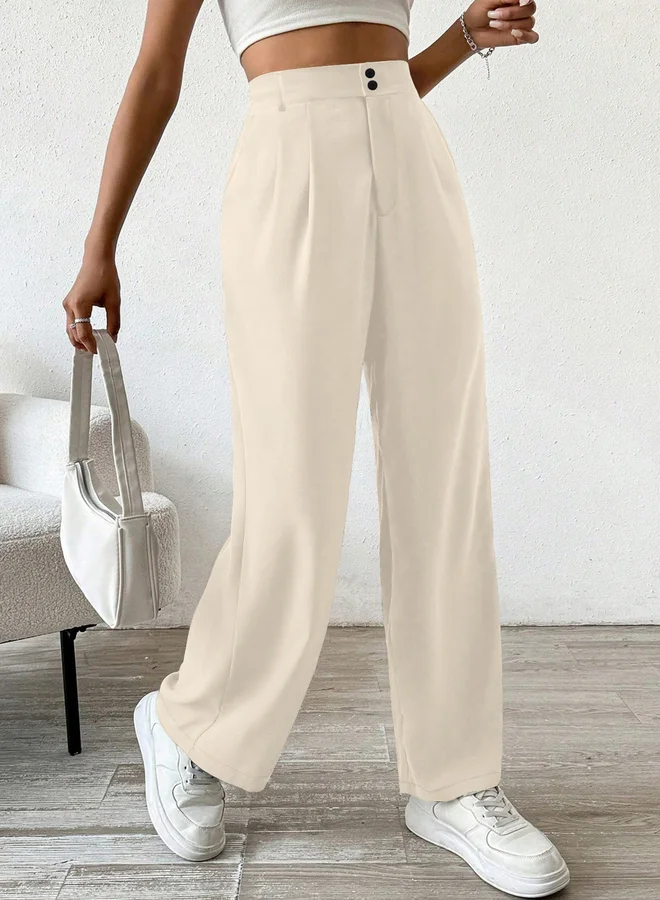 تايك تو بنطلون بيج مستقيم الساق