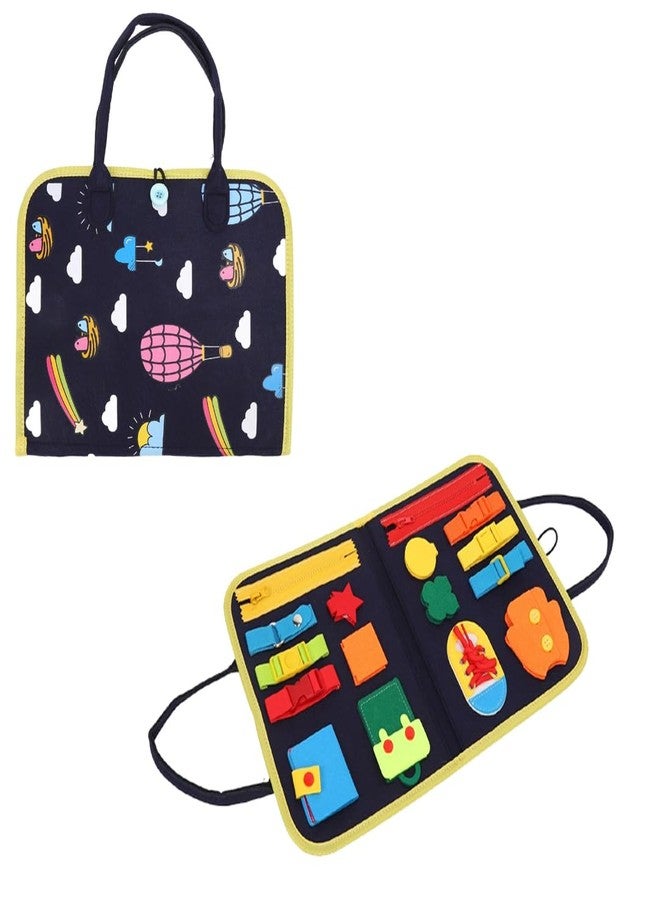 Breatoi Toddlers Busy Board, Sensory Boards For Autism Toys, Interactive Educational Toys 2+ Years Old Girls Boys Learn To Dress, Fine Motor Skills Travel Toys For Airplane Or Car (Space),Multicolor - Image 1