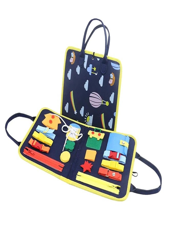 Breatoi Toddlers Busy Board, Sensory Boards For Autism Toys, Interactive Educational Toys 2+ Years Old Girls Boys Learn To Dress, Fine Motor Skills Travel Toys For Airplane Or Car (Space),Multicolor - Image 2
