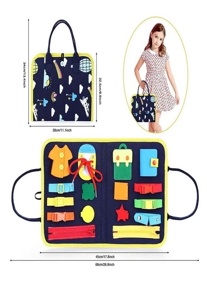 Breatoi Toddlers Busy Board, Sensory Boards For Autism Toys, Interactive Educational Toys 2+ Years Old Girls Boys Learn To Dress, Fine Motor Skills Travel Toys For Airplane Or Car (Space),Multicolor - Image 5